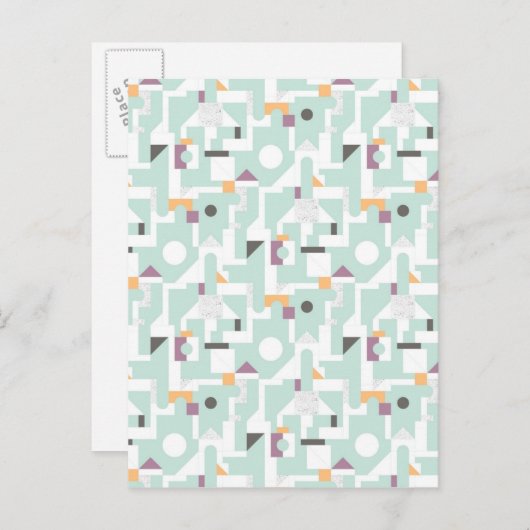 Carte Postale Blocs de construction - bleu (Devant / Derrière)