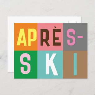 Carte Postale Blocs de couleur après ski