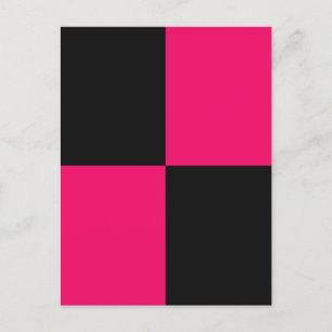 Carte Postale Blocs de couleur rose et noir chaud