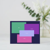 Carte Postale Blocs de couleurs du rapport d'aspect (Debout devant)