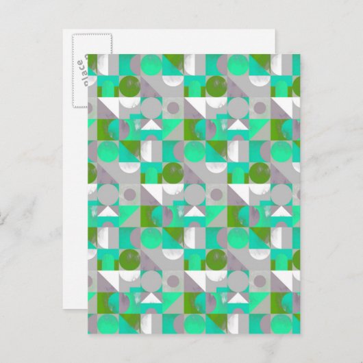 Carte Postale Blocs de jouets petits - vert (Devant / Derrière)