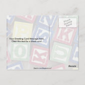 Carte Postale Blocs en bois avec alphabets pour enfants (Dos)