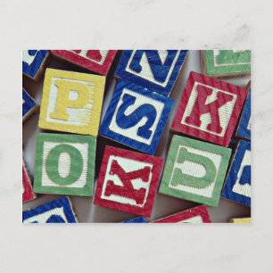 Carte Postale Blocs en bois avec alphabets pour enfants