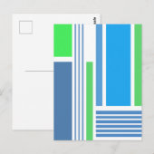 Carte Postale Blocs et rayures 4 conception abstraite (Devant / Derrière)