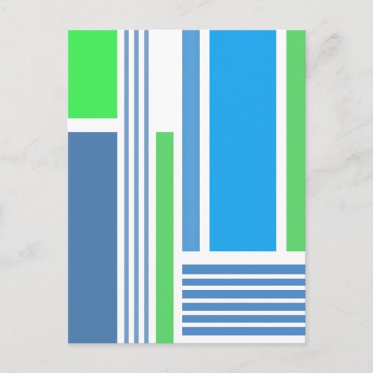 Carte Postale Blocs et rayures 4 conception abstraite (Devant)