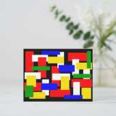 Carte Postale Blocs rouge, jaune, noir, bleu et vert (Debout devant)