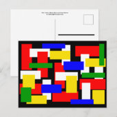 Carte Postale Blocs rouge, jaune, noir, bleu et vert (Devant / Derrière)