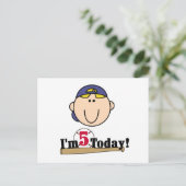 Carte Postale Blond Boy Baseball 5e anniversaire (Debout devant)
