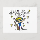 Carte Postale Blond Boy Rock Star (Devant)