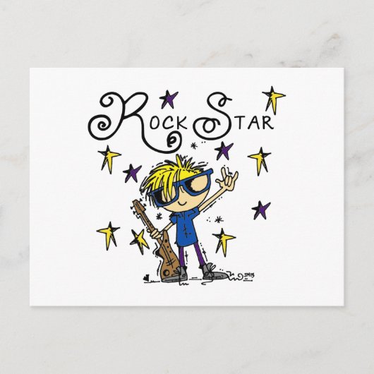 Carte Postale Blond Boy Rock Star (Devant)
