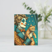 Carte Postale Blond Circus Clown et Ginger Kitty (Debout devant)