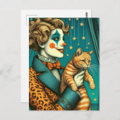 Carte Postale Blond Circus Clown et Ginger Kitty (Devant / Derrière)