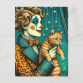 Carte Postale Blond Circus Clown et Ginger Kitty (Devant)