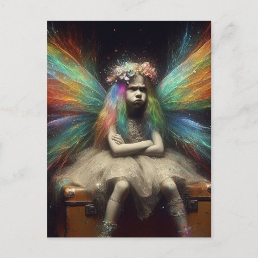 Carte Postale Blond Fairy Avec Une Attitude Sur Une Valise Vinta (Devant)