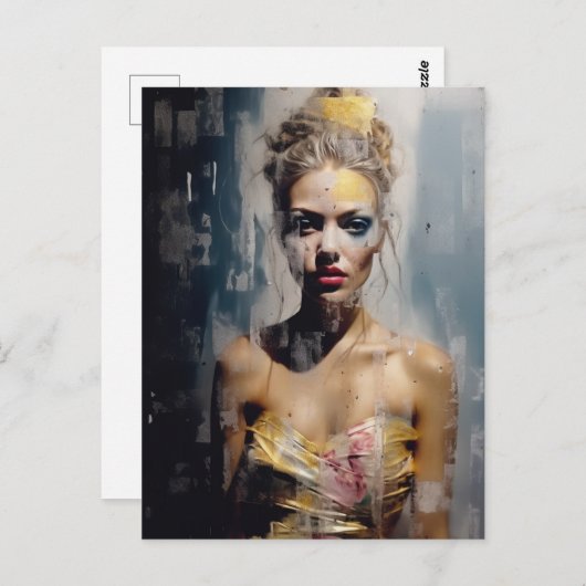 Carte Postale Blond Fashion Model Photographie (Devant / Derrière)