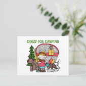Carte Postale Blond Girl Crazy Pour Camping (Debout devant)