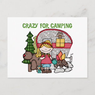 Carte Postale Blond Girl Crazy Pour Camping