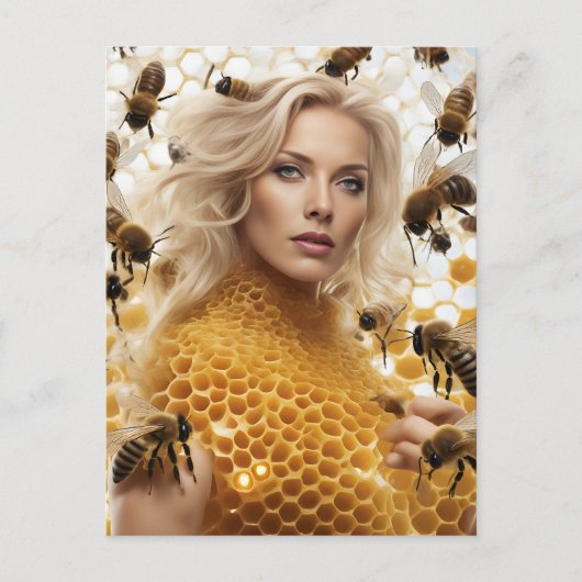 Carte Postale Blond Honey Bee Woman (Devant)