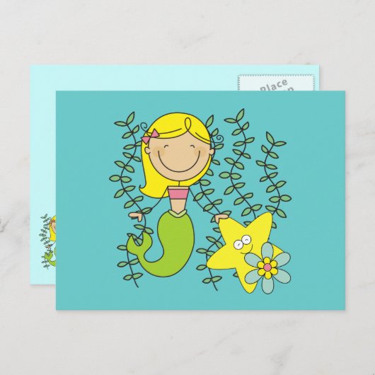 Carte Postale Blond Mermaid (Devant / Derrière)