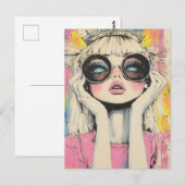 Carte Postale Blond Queen Rolls Eyes (Devant / Derrière)