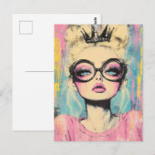 Carte Postale Blond Queen With a Tiny Crown (Devant / Derrière)