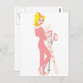 Carte Postale Blond Skier (Devant / Derrière)