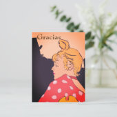 Carte Postale Blond Woman, Gracias, change text Postcard (Debout devant)