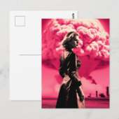 Carte Postale blonde apocalyptique avec nuage rose (Devant / Derrière)
