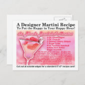 Carte postale Blonde Bombshell Martini Recette (Devant / Derrière)