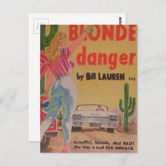 Carte postale Blonde Danger (Devant / Derrière)