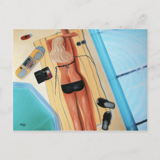 Carte Postale Blonde dans le noir (Devant)