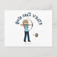 Blonde Female Tir à l'arc en bleu