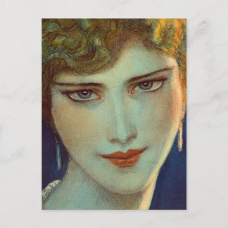 Carte Postale Blonde fille avec boucles d'oreilles