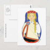 Carte postale Blonde Matryoshka en Lettonie (Devant / Derrière)