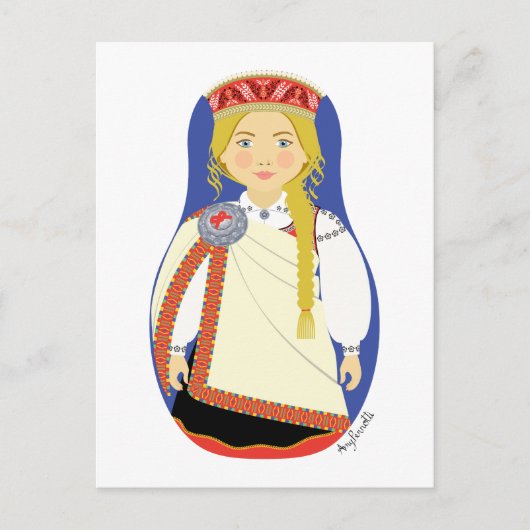 Carte postale Blonde Matryoshka en Lettonie (Devant)