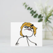 Carte Postale Blonde Rage Girl Meme (Debout devant)