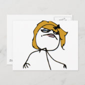 Carte Postale Blonde Rage Girl Meme (Devant / Derrière)
