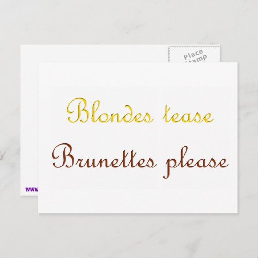 Carte Postale Blondes&Brunettes (Devant / Derrière)