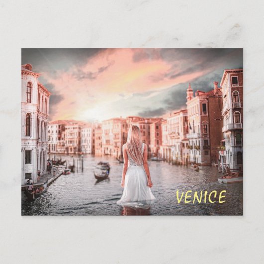 Carte Postale Blondie Dans Venise Romantique (Devant)
