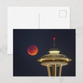 Carte Postale Blood Moon | Seattle Space Needle (Devant / Derrière)
