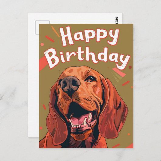 Carte Postale Bloodhound Joyeux anniversaire (Devant / Derrière)