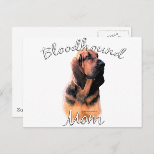 Carte Postale Bloodhound Maman 2 (Devant / Derrière)