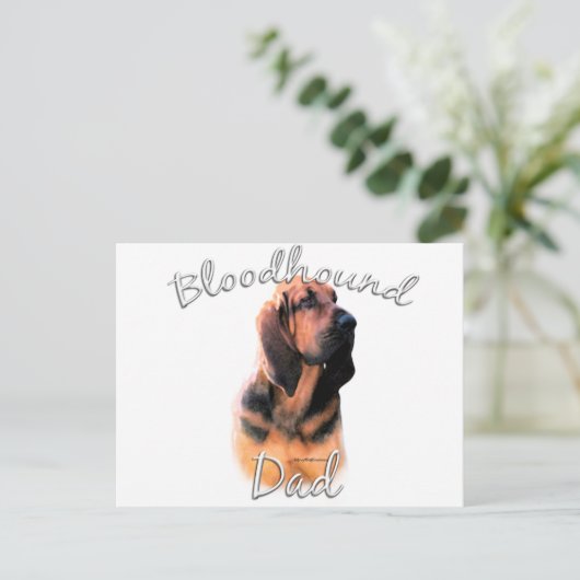 Carte Postale Bloodhound Papa 2 (Debout devant)