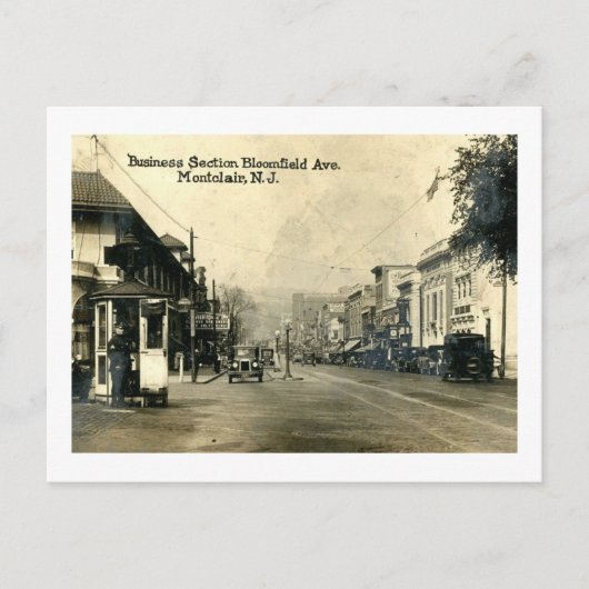 Carte Postale Bloomfield Ave., Montclair, New Jersey Vintage (Devant)