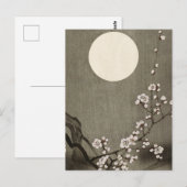Carte Postale Blooming Plum Blossom à la Pleine lune par Ohara K (Devant / Derrière)