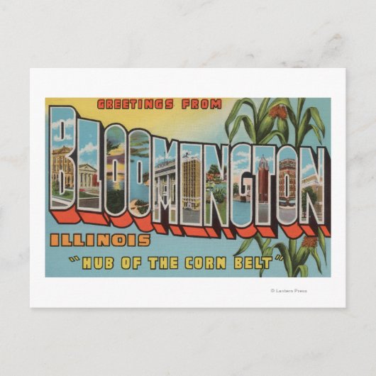 Carte Postale Bloomington (Illinois) - Grandes Lettres Scènes 2 (Devant)