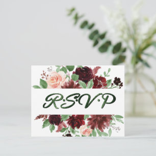 Carte Postale Blooms rustiques Terracotta et Marsala RSVP Entr