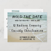 Carte Postale Bloquer le Faire-part Mariage Date pour un couple (Devant / Derrière)