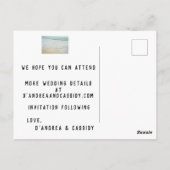 Carte Postale Bloquer le Faire-part Mariage Date pour un couple (Dos)