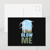 Carte Postale Blow Me Wind Power Wind Energy (Devant / Derrière)